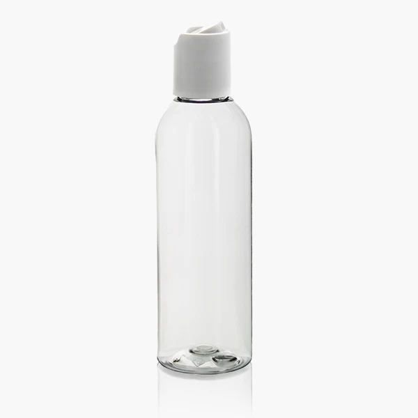 Plastic fles transparant 100 ml + schijfdop