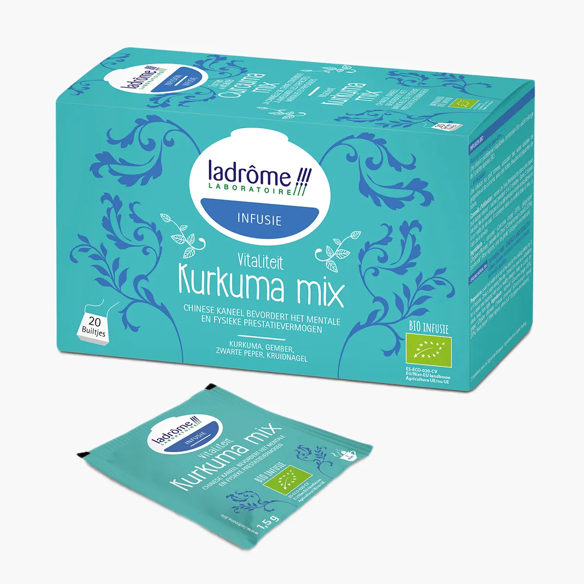 Kruideninfusie kurkuma mix bio 20 builtjes - Ladrôme